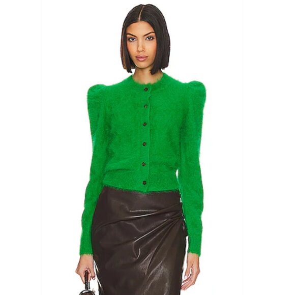 Runway Ulla Johnson  Aisha fuzzy angora-blend knit cardigan Size S/M NEW - Picture 5 of 13